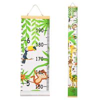 Beinou Growth Chart for Kids Wooden Wall Ruler 7.9'' x 82'' Canvas Height Measurement for Wall Decor Forest Animals Hanging Height Measure Chart for Baby Girls Toddler Bedroom