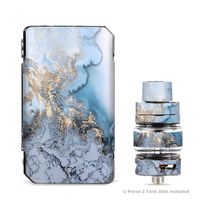 IT'S A SKIN Decal Vinyl Wrap for VooPoo Drag Mini & UForce T2 Tank Vape Sticker Sleeve Cover/Blue Gold Grey Marble Pattern Clouds