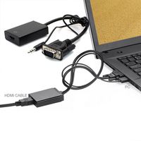 FYL VGA Male To HDMI Output 1080P HD +Audio TV AV HDTV Video Cable Converter Adapter