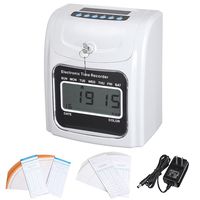 Yescom Employee Attendance Punch Time Clock Payroll Recorder LCD Display w/ 100 Cards