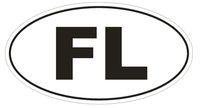 FL Florida Euro Oval Vinyl Bumper Sticker Decal D455 Laptop Tablet 5"