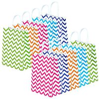 Cooraby 20 Pieces Paper Party Bags Gift Bag Kraft Bag with Handle for Birthday, Tea Party, Wedding and Party Celebrations, Multicolour (Color E)