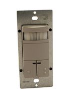 Leviton ODS0D-IDG Dual-Relay, Decora Passive Infrared Wall Switch Occupancy Sensor, 180 Degree, 2100 sq. ft. Coverage, Gray
