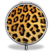 IMLONE Pill Organizer, Customized Leopard Pill Boxes with 3 Components for Purse