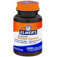 Elmer's No-Wrinkle Rubber Cement, Clear, Brush Applicator 4 oz ( Pack of 12)