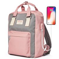 Anti- Theft Travel School Backpack, College Bookbag Multi-Function Daypack Bag for Students Women Girls with USB Charging Port Hidden Pocket