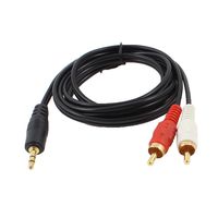 uxcell Household 3.5mm Stereo Jack Male to Dual RCA Phono Audio Cable 1.25M Black