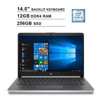 2019 Newest HP Pavilion 14 Inch Laptop (Intel Quad-Core i5-8265U up to 3.9GHz, 12GB DDR4 RAM, 256GB SSD, Intel UHD 620, Backlit KB, WiFi, Bluetooth, HDMI, Webcam, Windows 10) (Silver)