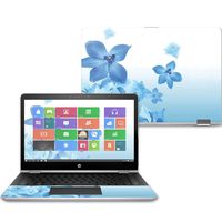 Mightyskins Skin Compatible with Hp Pavilion X360 14" (2017) - Blue Flowers | Protective, Durable, and Unique Vinyl Decal Wrap Cover | Easy to Apply, Remove, and Change Styles | Made in The USA