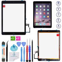 OmniRepairs Touch Screen Glass Digitizer Assembly OEM Replacement with Home Button Compatible for iPad 5 (5th Generation) Models A1822 A1823 with Adhesive Tape and Repair Toolkit (Black/Space Gray)