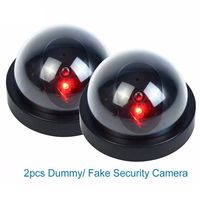 Fake Camera,Dummy Security Camera w/Flashing Red Light for Night, Dome Camera CCTV Surveillance System with Realistic Look Recording LEDs 2 Pack (Black)