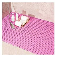 GHHZZQ Bathtub Mats Splice Non-Slip Soft Texture Household Foot Pad Laundry Room Balcony Shower Stall Mat, 4 Colors, 30x30cm, 4 Pieces (Color : Pink, Size : 24-Tiles)