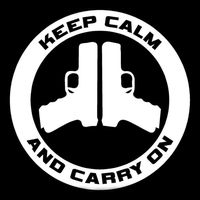 Keep Calm and Carry On Gun Rights Three Percenter Decal Vinyl Sticker|Cars Trucks Vans Walls Laptop| White |5.5 x 5.5 in|CCI1479