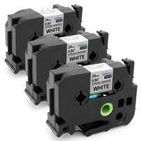 24mm Compatible with Brother P-Touch TZ TZe-S251 Label Maker Tape Black on White for PT-D600 Use Extra Strength Adhesive Tape 1 Inch x 26.2 Feet 3Pack