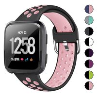 XIMU Sport Bands Compatible with Fitbit Versa/Versa 2 / Versa Lite, Soft Silicone Waterproof Breathable Sport Watch Strap Replacement Wristband Accessories Women Man for Versa Smart Watch