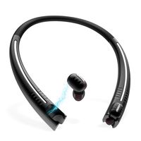 True Wireless Earbuds with Charging Neckband, Bluenin TWS Bluetooth 5.0 Headphones CVC8.0 Noise Cancelling in-Ear Earbuds Sport Sweatproof Stereo Earphones with Built in Mic (Black)