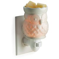 CANDLE WARMERS ETC Pluggable Fragrance Warmer- Decorative Plug-in for Warming Scented Candle Wax Melts and Tarts or Essential Oils, Porcelain Owl