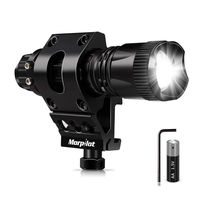 Keenstone Tactical Flashlight Rail Mount Set, Picatinny Rail Flashlight Mount with 5 Modes 400LM LED Tactical Flashlight for Outdoor Hunting Hiking