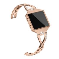 Wearlizer Replacement Metal Bands for Fitbit Blaze Band for Women with Frame Large Small Accessories X Style Rose Gold