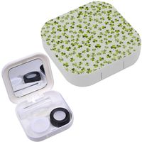 Portable Contact Lens Case Box Travel Kit Mirror + Bottle + Tweezers Container Holder [ Cute Floral Spring ]