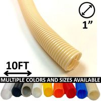 Electriduct 1" Split Wire Loom Tubing Polyethylene Flexible Conduit (1 Inch ID) - Beige - 10 Feet