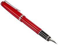 Pilot Falcon Collection Fountain Pen, Red with Rhodium Accents, Blue Ink, Soft Fine Nib (71621)