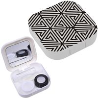 Portable Contact Lens Case Box Travel Kit Mirror + Bottle + Tweezers Container Holder [ Modern Stylish ]