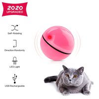 Interactive Cat Toys Ball Best Smart Cat Interactive Toys Automatic Self-Rotating and USB Rechargeable LED Light Cat Electronic Toy Ball for Indoor Cats Kitten Exercise Toys