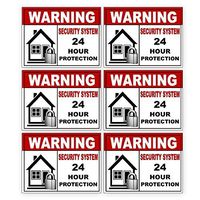 6 Pack Security Alarm Sticker Best for Home and Business for Indoor/Outdoor Use Long Lasting Weather Proof Window & Door Security 3x4in. Free 1yr Warranty Made in USA