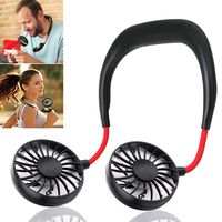 Hand Free Personal Fan - Portable USB Battery Rechargeable Mini Fan - Headphone Design Wearable Neckband Fan Necklance Fan Cooler Fan with Dual Wind Head for Traveling Outdoor Office Room (black1)