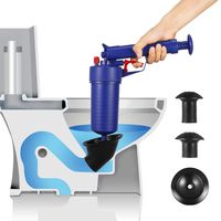 Drain blaster air Powered plunger gun, High Pressure Powerful drain clog remover sink Plunger Opener cleaner pump for Bath Toilets, Bathroom, Shower, kitchen Clogged Pipe Bathtub (blue)