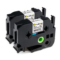 Compatible Brother P-Touch TZ TZe Label Tape 18mm 0.7 inch TZe-241 TZ-241 Black on White Use for Brother Label Maker P-Touch PTD400AD PT-D600 PT-P710BT PT-1880 (3/4"x 26.2),2-Pack