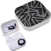 Portable Contact Lens Case Box Travel Kit Mirror + Bottle + Tweezers Container Holder [ Absract Graffiti ]