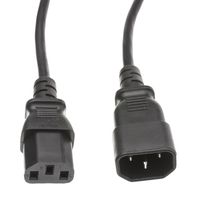 Computer/Monitor Power Extension Cord, Black, C13 to C14, 10 Amp, 6 Foot