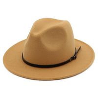 Lisianthus Women Belt Buckle Fedora Hat Camel