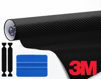 3M 1080 Black Carbon Fiber 1ft x 5ft Vinyl Car Wrap Tool Kit