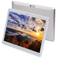 10 Inch Android 7.0 Tablet PC, 4GB RAM 64GB Storage Phablet Tablet Octa Core Unlocked 3G Cell Phone Tablets, Dual Sim Card Slots, WiFi, GPS, 1280x800 HD IPS Screen Display (Silver)