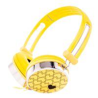 RockPapa Over Ear Love Hearts Headphones for Kids Boys Girls Childs Teens Adults, Adjustable Stereo Headphone for Surface iPod iPhone 6 iPad Mini iPad Air MacBook Tablets PC MP3 Yellow