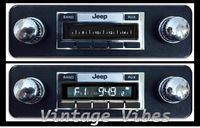 High-Power Stereo Compatible with 1978-1986 Jeep CJ & Scrambler, 200 watt AM FM Car Stereo/Radio with AUX Input. Fits Original Dash. Choose Black or Chrome knobs. (Chrome Knobs)