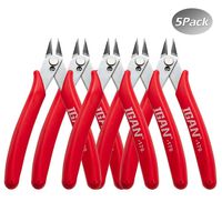 IGAN Wire Flush Cutters, Precision Electronic Cutting Pliers, Micro Wire Cutter, Red, (5 Pack)