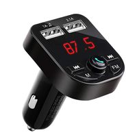 SALEMAR Bluetooth FM Transmitter for Car,Bluetooth 5.0 Car FM Transmitter Adapter,3.1A USB Fast Charger with Dual USB Port, Hands Free Calling, U Disk, TF Card(Black)
