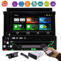 EinCar Single Din Car Stereo GPS Navigation Headunit in Dash 1Din Car Radio with 7 Inch Capacitive Touchscreen Bluetooth Autoradio Receiver Aux Subwoofer 1 din Car CD DVD Player Free 8GB GPS Map Card