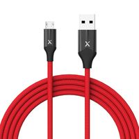 XCENTZ Micro USB Cable 6Ft, Premium Double Nylon Braided Charging Cable Android Charger Cable for Galaxy S7/S6/S5, Kindle, LG, HTC, Sony, Nexus, Tablet and More (6Ft; Red)