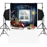 Unpara Christmas Backdrops Tree Fireplace Vinyl Background Photography Studio 3x5FT (B)