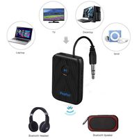iPazzPort Bluetooth 4.2 Wireless Portable Transmitter and Receiver, 2-in-1 Wireless 3.5 Adapter, Bluetooth Dongle for Music Output for TV, CAR, PC