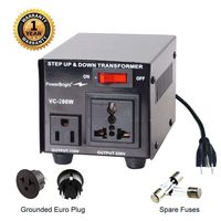PowerBright Step Up & Down Transformer, Power ON/Off Switch, Can be Used in 110 Volt Countries and 220 Volt Countries, Convert from 220-240 Volt to 110-120 Volt AND from 110-120 Volt to 220-240 (200W)