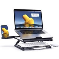 Laptop Stand, Adjustable Laptop Stand Riser, Foldable Desktop Notebook Holder Mount, Adjustable Eye-Level Ergonomic Design, Portable Laptop Riser for Computer PC Tablet Phone, Multi-Angle EURPMASK