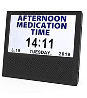 [SANTEK] SAC0700 Digital Medicine Clock and Photo Frame Medication Reminders with 8 Alarm Options Calendar 7inch 1024x600 IPS Clear Display Large Letters - Black