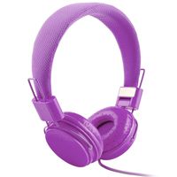 YouthCamp EP05 Adjustable Headband Headphone. Headset with Extremely Soft Ear Pad, Noise Cancelling Earphones stereo sound for Music Equipment Purple