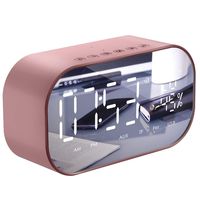 Alarm Clock Radio,Leyeet Wireless Bluetooth Speaker,USB Charger,TF Card Play, Thermometer, Large Mirror LED Dimmable Display AUX-in Function Hotel,Home,Office,Bedroom,Travel